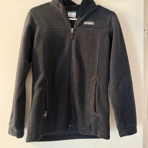 Columbia Black Fleece Jacket with Blue Trim